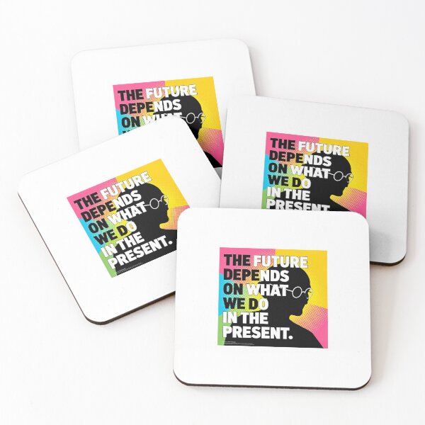 Item preview, Gandhi Inspired Silhouette Pop Art Artwork – Quote - The Future Depends on What We Do in the Present designed and sold by Donsean22.