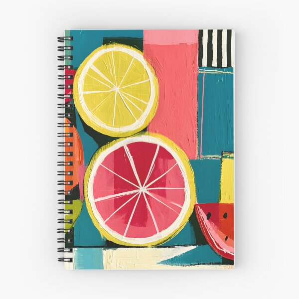 Item preview, Citrus Geometry in Full Color - Vibrant Fruit Forms Against a Bold Contemporary Backdrop designed and sold by OlfactoART Studio.