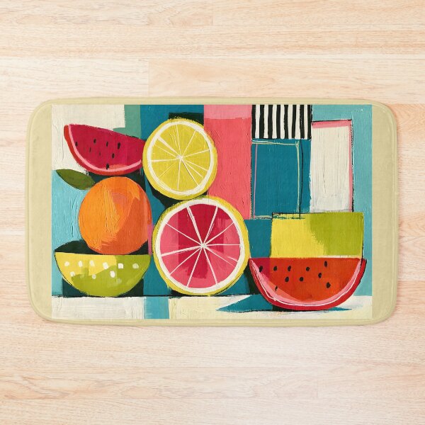 Item preview, Citrus Geometry in Full Color - Vibrant Fruit Forms Against a Bold Contemporary Backdrop designed and sold by OlfactoART Studio.