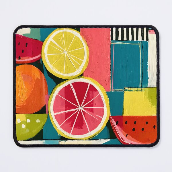 Item preview, Citrus Geometry in Full Color - Vibrant Fruit Forms Against a Bold Contemporary Backdrop designed and sold by OlfactoART Studio.