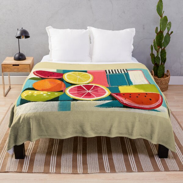 Item preview, Citrus Geometry in Full Color - Vibrant Fruit Forms Against a Bold Contemporary Backdrop designed and sold by OlfactoART Studio.