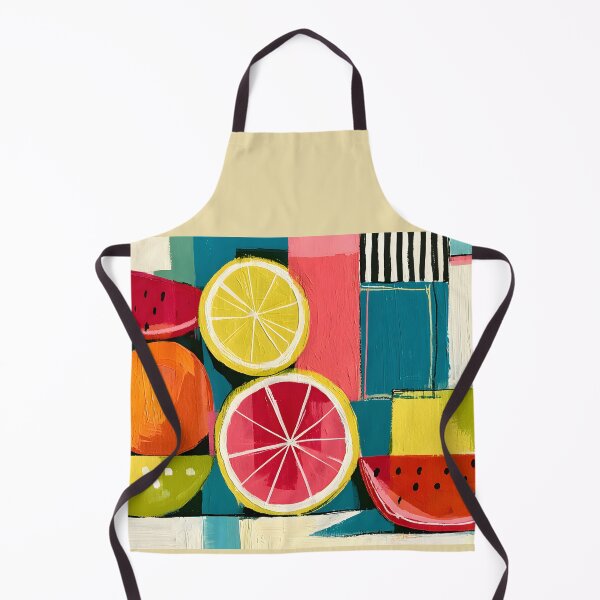 Item preview, Citrus Geometry in Full Color - Vibrant Fruit Forms Against a Bold Contemporary Backdrop designed and sold by OlfactoART Studio.