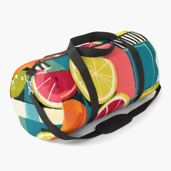 Item preview, Citrus Geometry in Full Color - Vibrant Fruit Forms Against a Bold Contemporary Backdrop designed and sold by OlfactoART Studio.