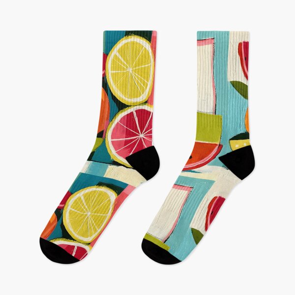 Item preview, Citrus Geometry in Full Color - Vibrant Fruit Forms Against a Bold Contemporary Backdrop designed and sold by OlfactoART Studio.