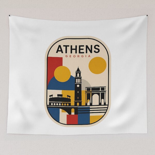 Item preview, Athens Georgia Retro Geometric City Skyline designed and sold by k3rstman1.