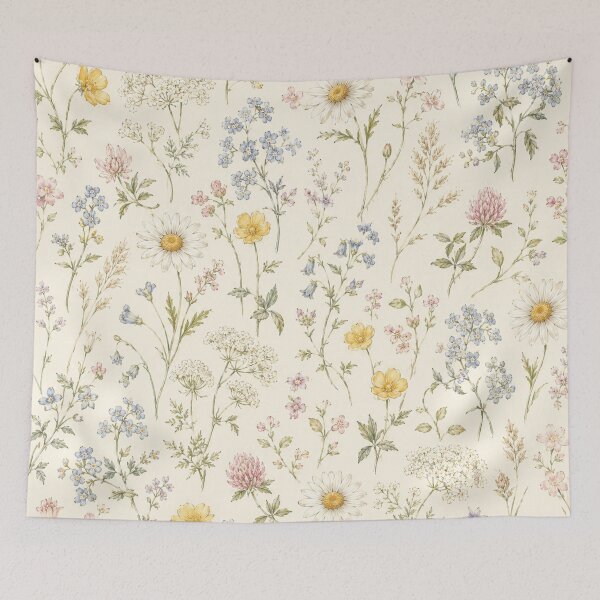 Item preview, Vintage Wildflower Meadow Seamless Pattern designed and sold by Owcomm.