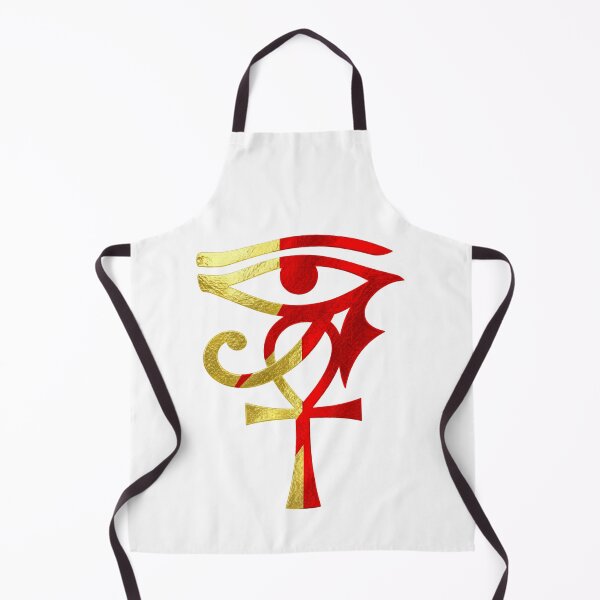 Item preview, Eye of Horus and Ankh Egyptian Symbol Red Gold Art designed and sold by FlatInkStudio.