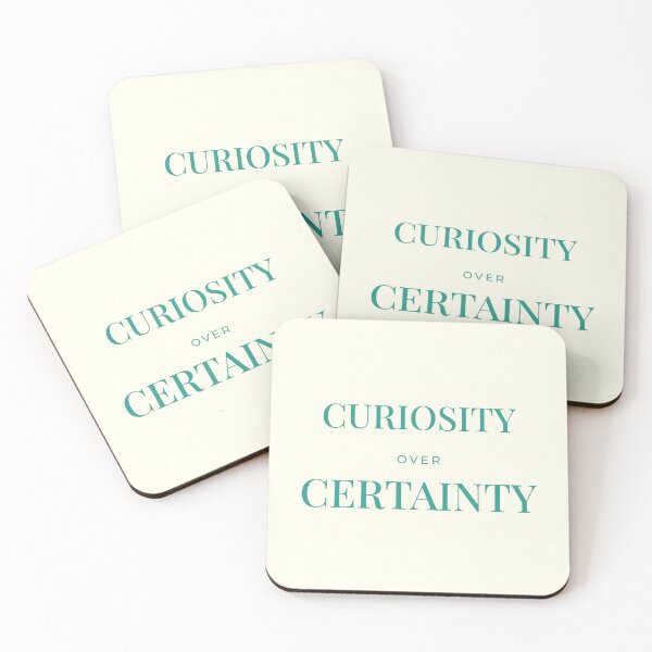 Item preview, Curiosity Over Certainty – Minimalist Inspirational Typography Design designed and sold by QCena.