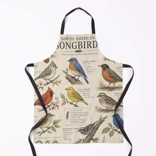 Item preview, North American Songbirds – Vintage Birdwatching Field Guide Illustration | Cardinal Bluebird Chickadee Goldfinch Nature Art Shirt designed and sold by DiamondSkyShirt.