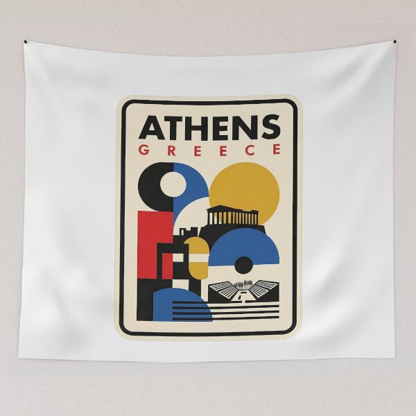 Item preview, Modern Geometric Athens Greece Acropolis Parthenon designed and sold by k3rstman1.