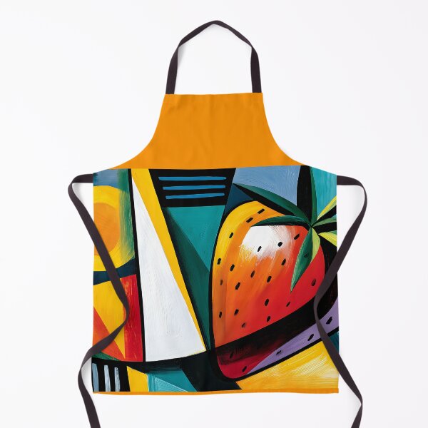 Item preview, Strawberry Burst in Geometric Color - Vibrant Fruit Surrounded by Dynamic Abstract Energy designed and sold by OlfactoART Studio.