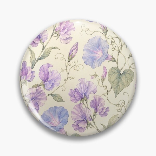 Item preview, Vintage Botanical Morning Glory and Sweet Pea Pattern designed and sold by Owcomm.