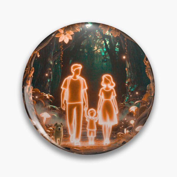 Item preview, Cute Family Adventure – Neon Nature Family with Dog and Baby Stroller designed and sold by DervoTeck2767.
