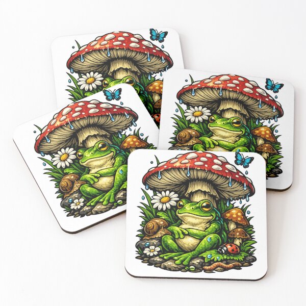 Item preview, Frog Under a Mushroom  designed and sold by ttuniques.