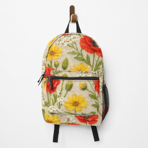 Item preview, Red Poppies and Yellow Daisies Summer Wildflower Pattern designed and sold by Owcomm.