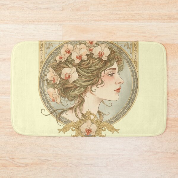 Item preview, Art Nouveau Goddess with Orchids Portrait designed and sold by ItzLacarth.