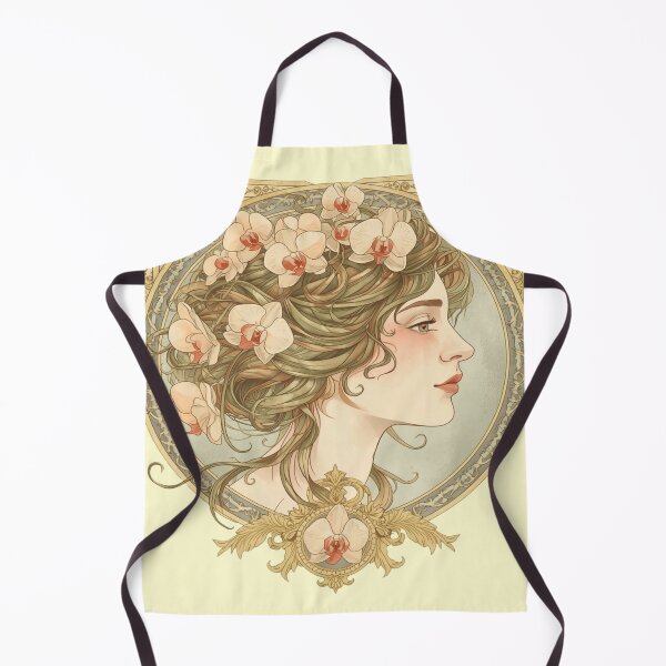 Item preview, Art Nouveau Goddess with Orchids Portrait designed and sold by ItzLacarth.