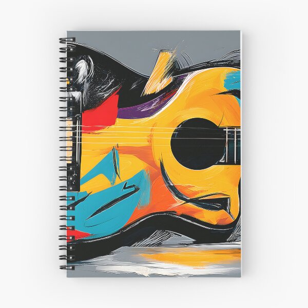 Item preview, Electric Guitar in Vibrant Motion - Bold Blues Reds and Yellows in Abstract Musical Energy designed and sold by OlfactoART Studio.