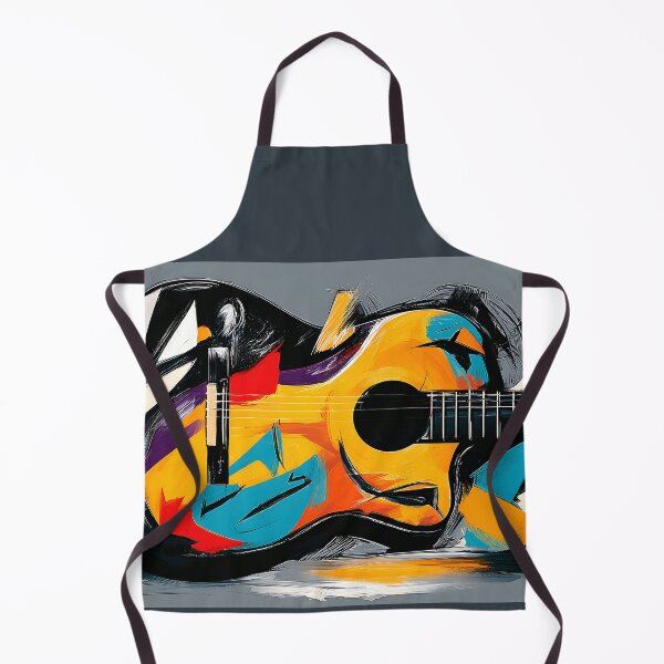Item preview, Electric Guitar in Vibrant Motion - Bold Blues Reds and Yellows in Abstract Musical Energy designed and sold by OlfactoART Studio.