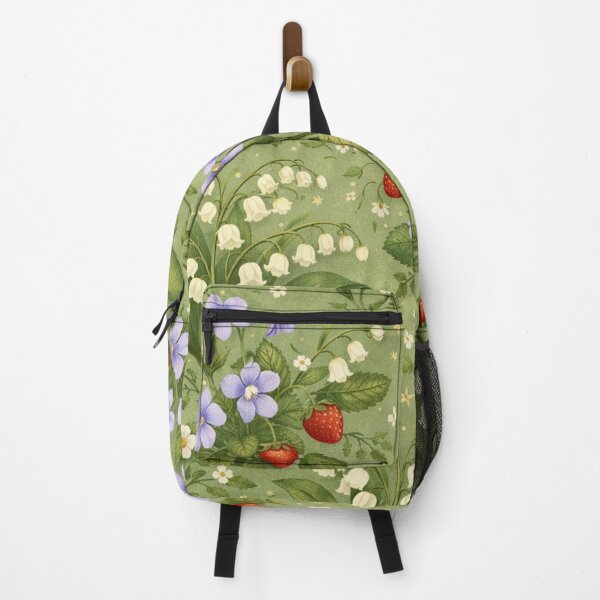 Item preview, Vintage Woodland Botanical Pattern with Strawberries and Wildflowers designed and sold by Owcomm.