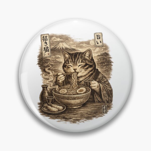 Item preview, Vintage Ramen Cat Engraving Shirt – Japanese Noodle Cat  designed and sold by afr-saad.