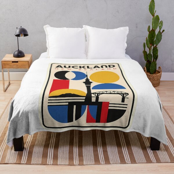 Item preview, Retro Auckland New Zealand Geometric Cityscape Skyline designed and sold by k3rstman1.