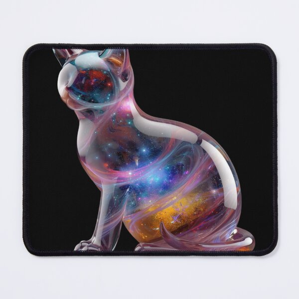 Item preview, Cosmic Galaxy Glass Cat Art Figurine designed and sold by ItzLacarth.