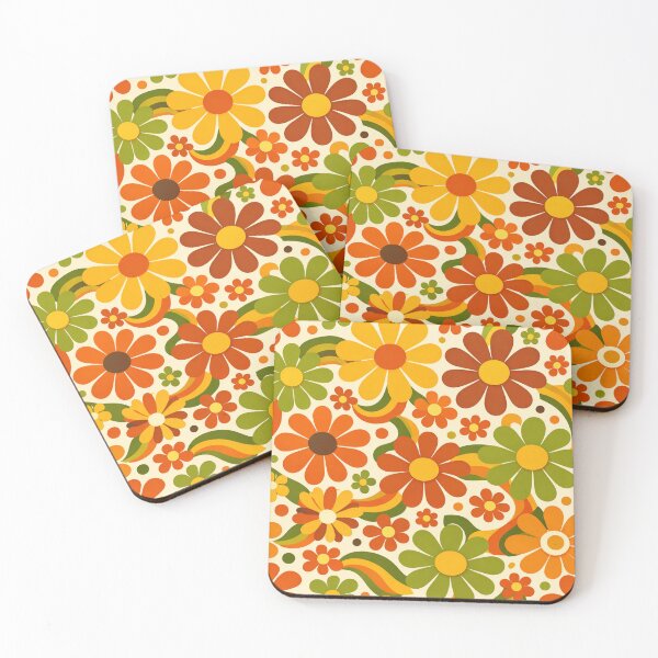 Item preview, Retro 70s Floral Pattern Groovy Flower Power designed and sold by Owcomm.
