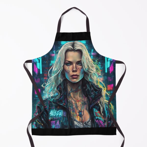 Item preview, Cyberpunk Blonde Girl Tattooed Cybernetic Sci-Fi Portrait designed and sold by UmSkelig834.