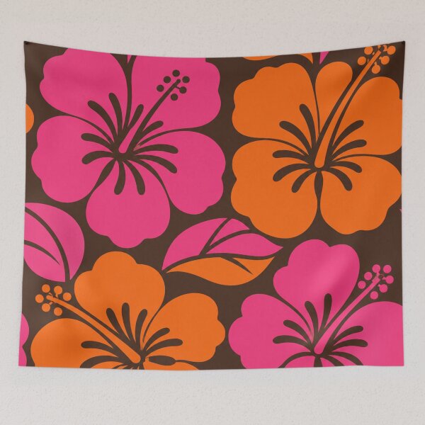 Item preview, Retro Groovy Hibiscus Floral Pattern designed and sold by Owcomm.