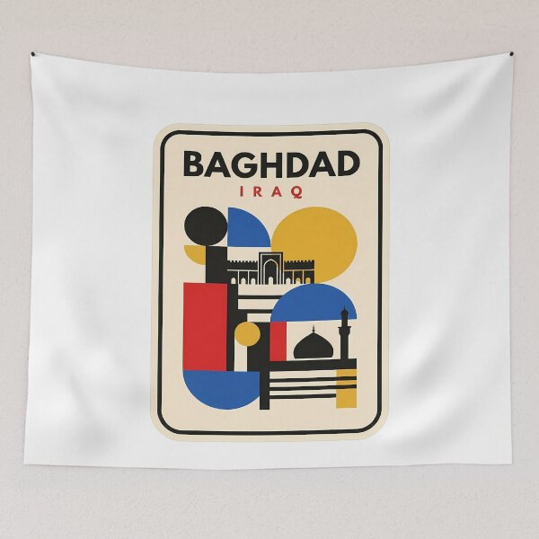 Item preview, Vintage Baghdad Iraq Geometric Mid Century Style designed and sold by k3rstman1.