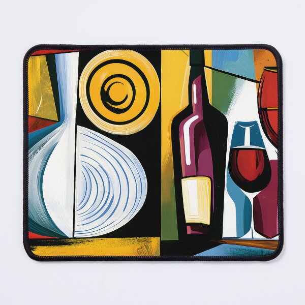 Item preview, Wine Still Life Reimagined- Bold Geometric Elegance in Vibrant Contemporary Colors designed and sold by OlfactoART Studio.