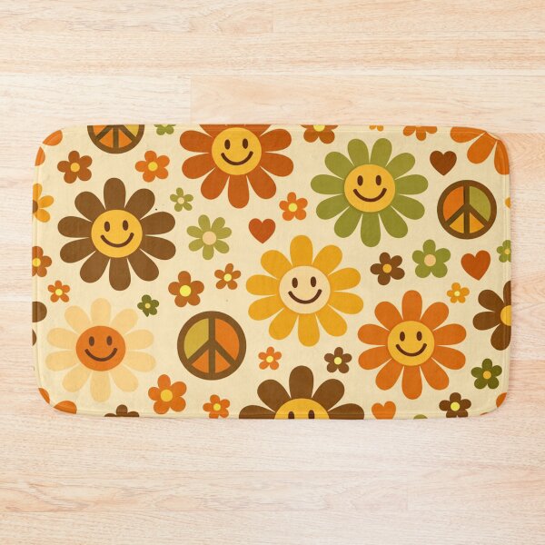 Item preview, Retro 70s Smiley Flower Power Seamless Pattern designed and sold by Owcomm.