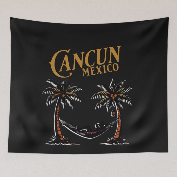 Item preview, Cancun Mexico Vacation Hammock Lounging Graphic designed and sold by Tsugraf Designs.