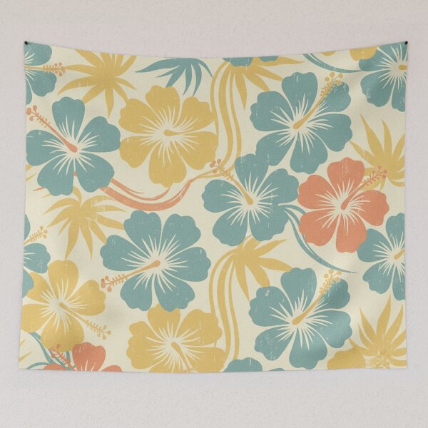 Item preview, Retro Hawaiian Hibiscus Floral Pattern designed and sold by Owcomm.