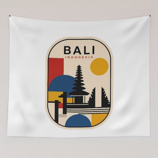 Item preview, Bali Indonesia Travel Poster Geometric Abstract Art designed and sold by k3rstman1.