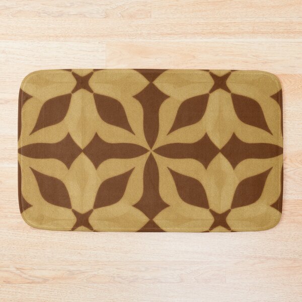Item preview, Symmetric Floral Tile Pattern in Ochre and Brown designed and sold by Owcomm.