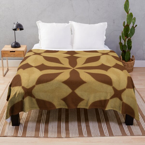 Item preview, Symmetric Floral Tile Pattern in Ochre and Brown designed and sold by Owcomm.