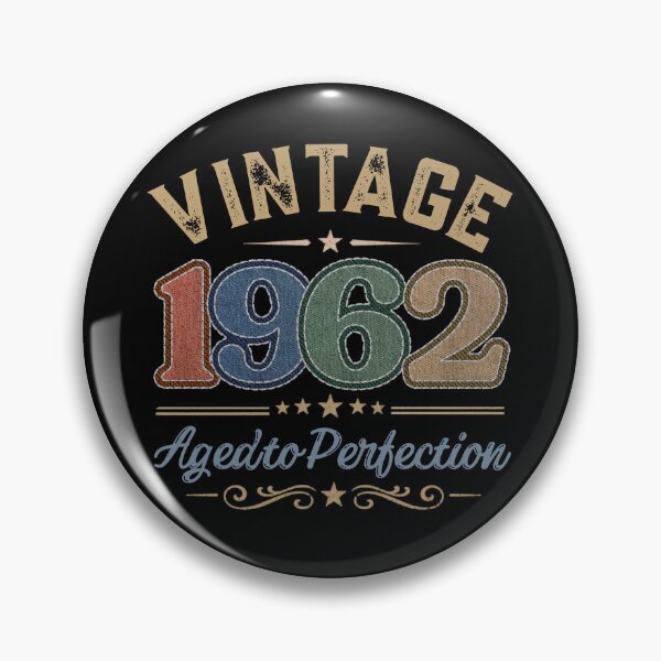 Item preview, Vintage 1962 Aged to Perfection Retro Birthday Design | Born in 1962 | Embroidered Denim Style designed and sold by Silaris Designs.