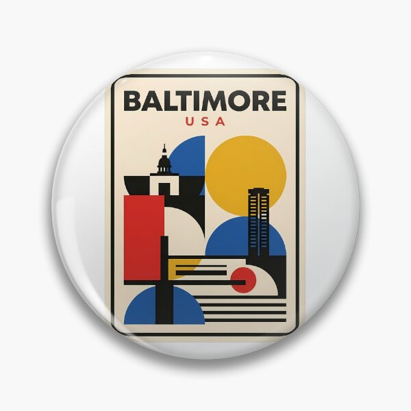 Item preview, Abstract Baltimore Maryland Retro Geometric Travel Poster designed and sold by k3rstman1.