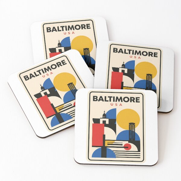 Item preview, Abstract Baltimore Maryland Retro Geometric Travel Poster designed and sold by k3rstman1.