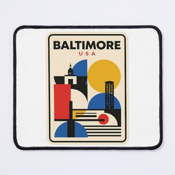 Item preview, Abstract Baltimore Maryland Retro Geometric Travel Poster designed and sold by k3rstman1.