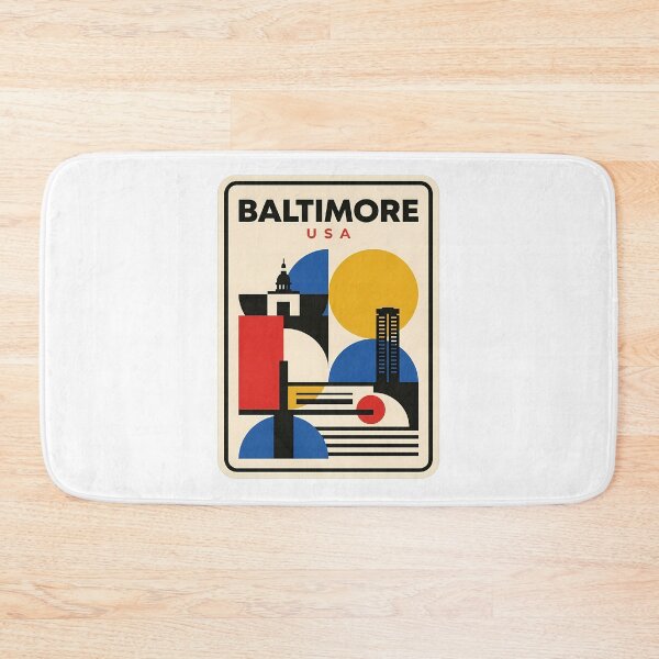 Item preview, Abstract Baltimore Maryland Retro Geometric Travel Poster designed and sold by k3rstman1.