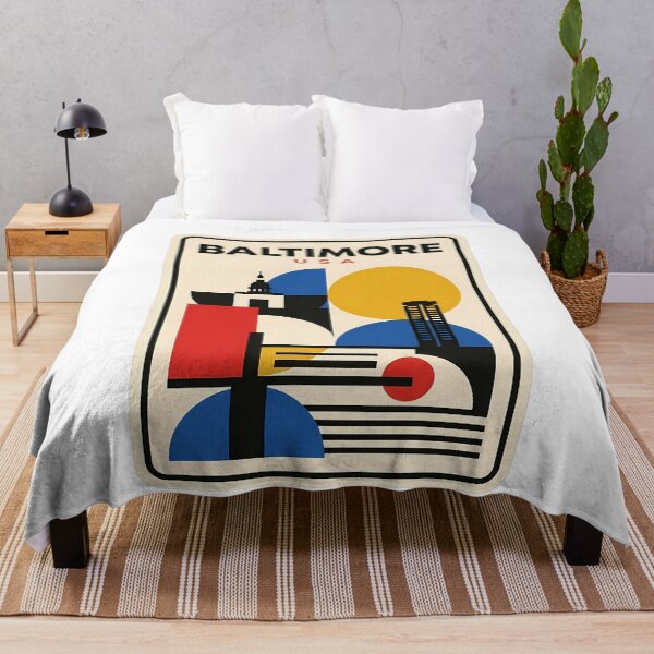 Item preview, Abstract Baltimore Maryland Retro Geometric Travel Poster designed and sold by k3rstman1.