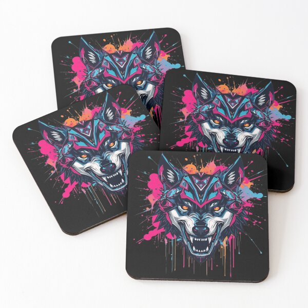 Item preview, Cyberpunk Wolf Mecha Splash Art Portrait designed and sold by ItzLacarth.
