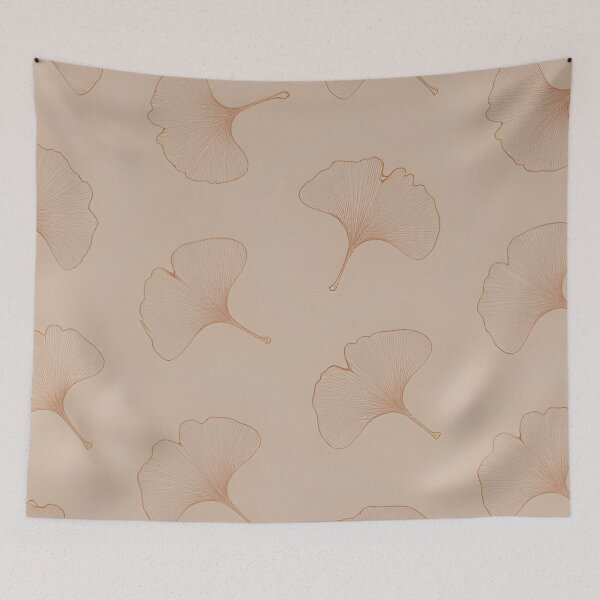 Item preview, Elegant Ginkgo Biloba Leaf Pattern in Warm Beige designed and sold by Owcomm.