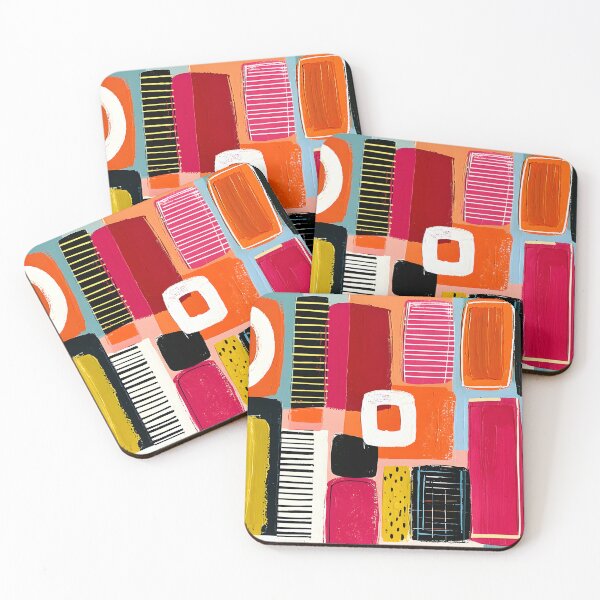 Item preview, Playful Geometry in Bold Color - Dynamic Rectangles and Circles in Modern Abstract Harmony designed and sold by OlfactoART Studio.