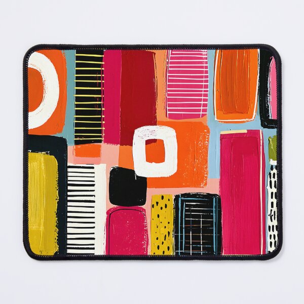 Item preview, Playful Geometry in Bold Color - Dynamic Rectangles and Circles in Modern Abstract Harmony designed and sold by OlfactoART Studio.