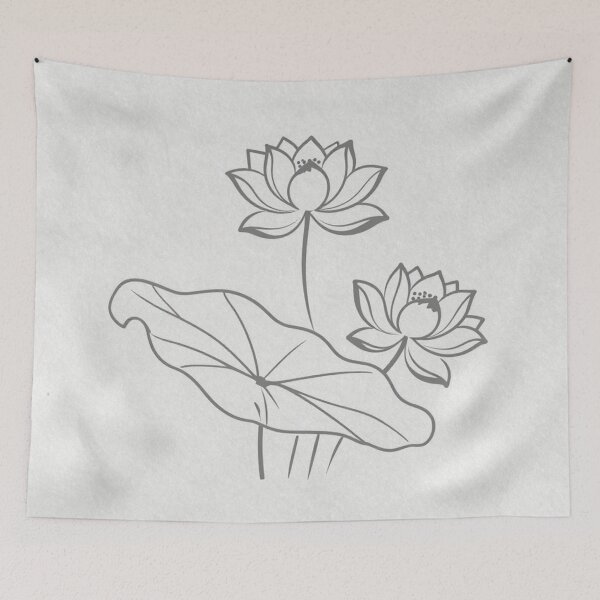 Item preview, Minimalist Lotus Flowers Elegant Line Art designed and sold by Owcomm.