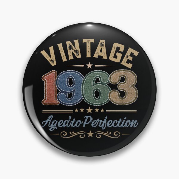 Item preview, Vintage 1963 Aged to Perfection Retro Birthday Design | Born in 1963 | Embroidered Denim Style designed and sold by Silaris Designs.